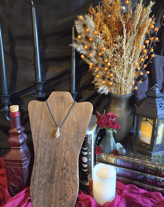 Calm Embrace - Cantera Mexican Fire Opal Pendant