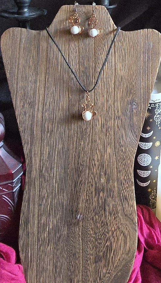 Howlite Wrapped Coffee Cup Set