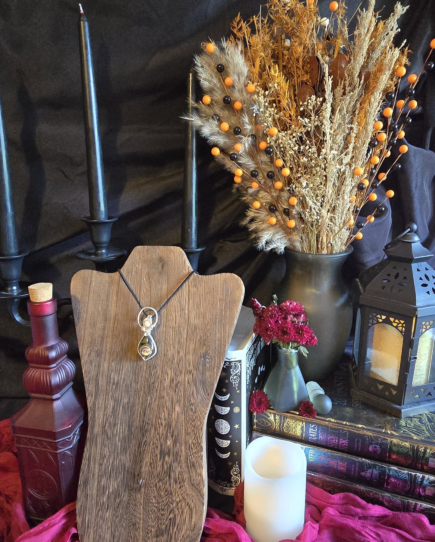 Goddess Angel Pendant - Ethiopian Opal and Labradorite